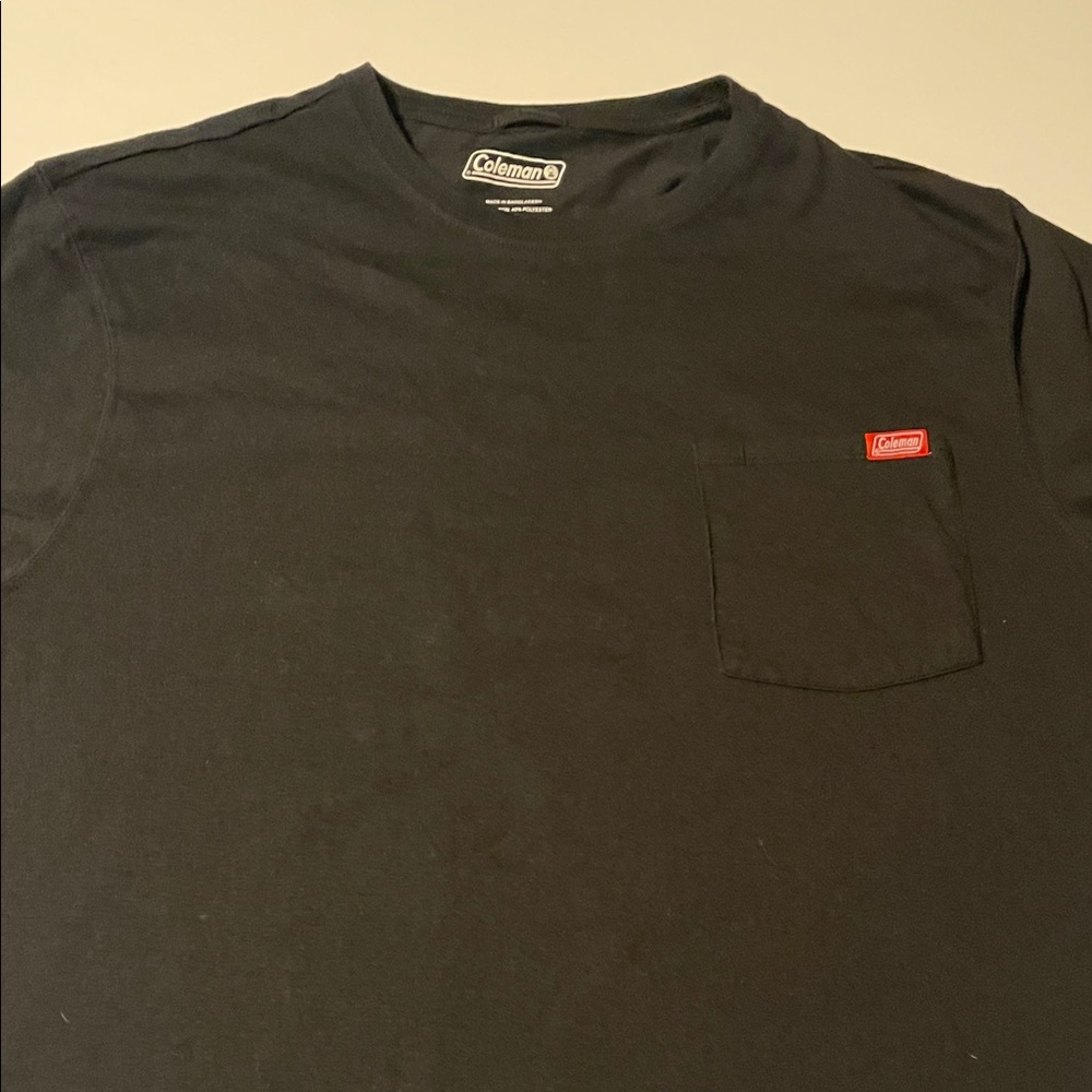Coleman Black Short-Sleeve Pocket Tee with Red Logo